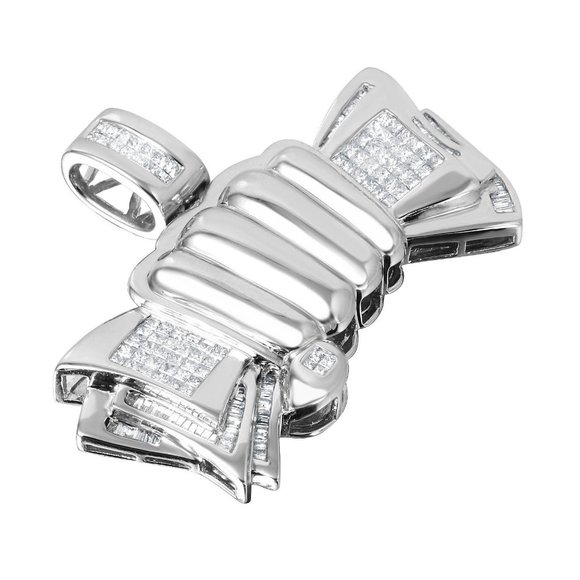 14KT White Gold 3.17ctw Money Diamond Pendant L1502 - Picture 2 of 3